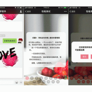 恋爱性格测试小程序v1.1 微擎功能模块